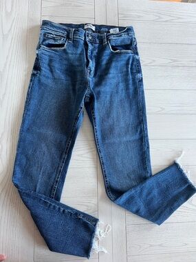 Kensie Dark Blue Cropped Ankle Jeans